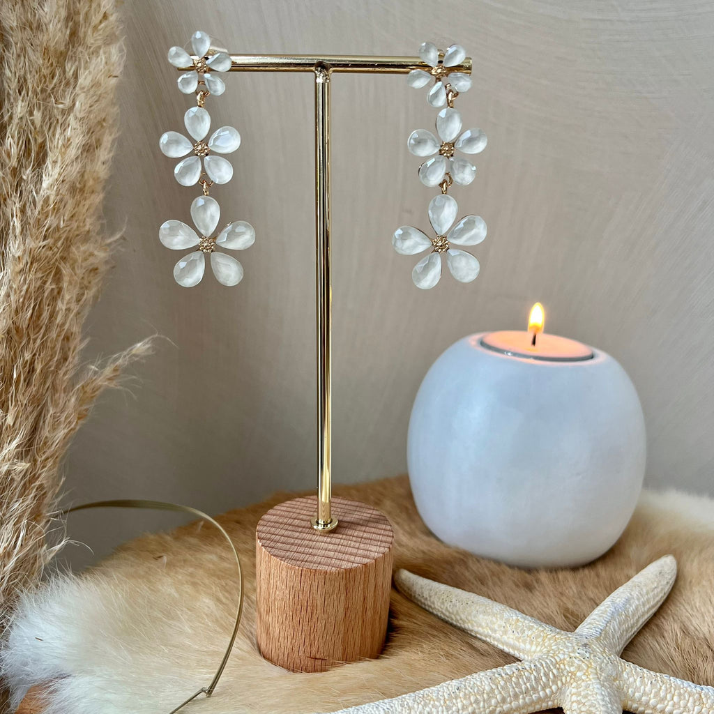 Lange bloem oorbellen