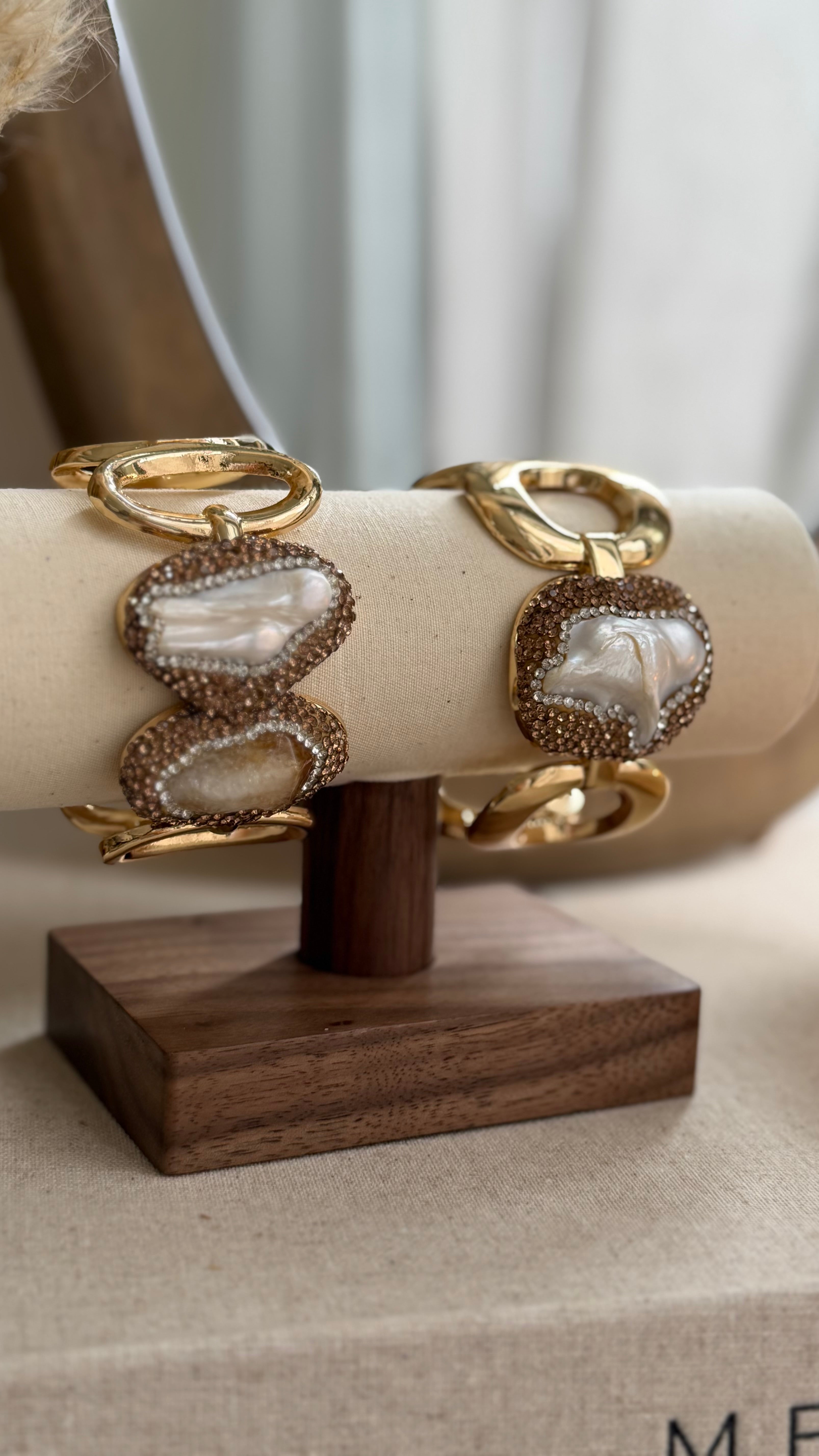 Armband parel kristalkwarts