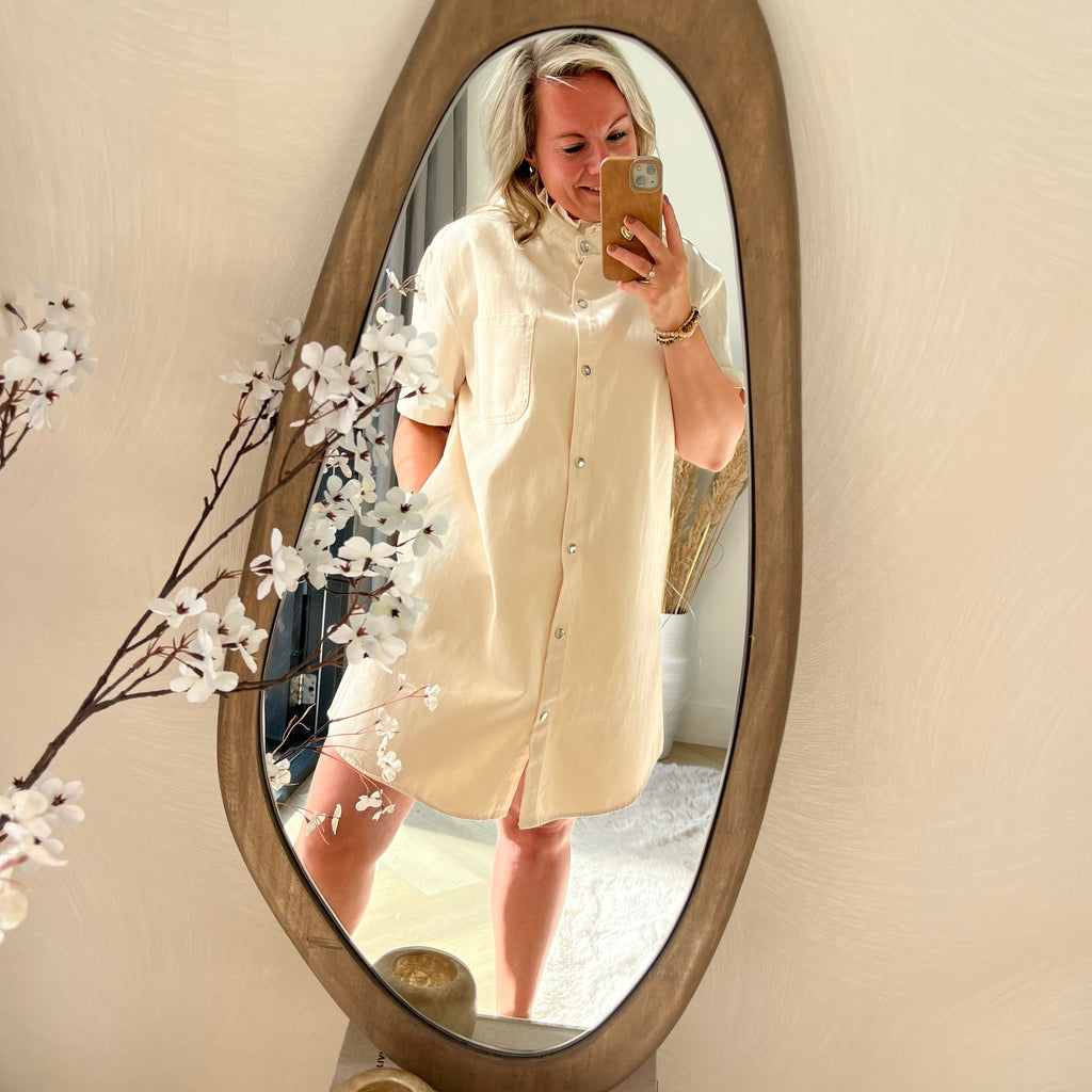 Beige soft jeans dress