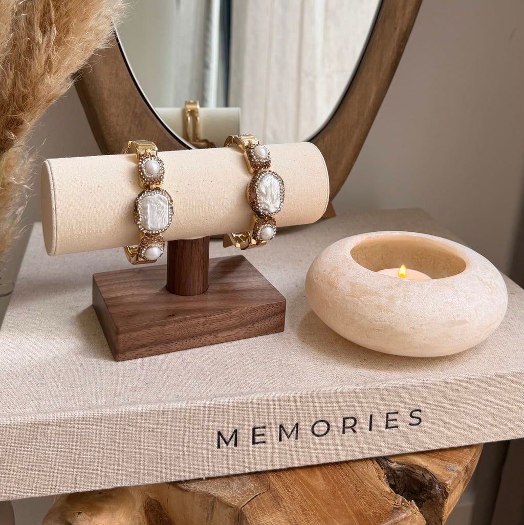 Parel loliet met edelsteen armband