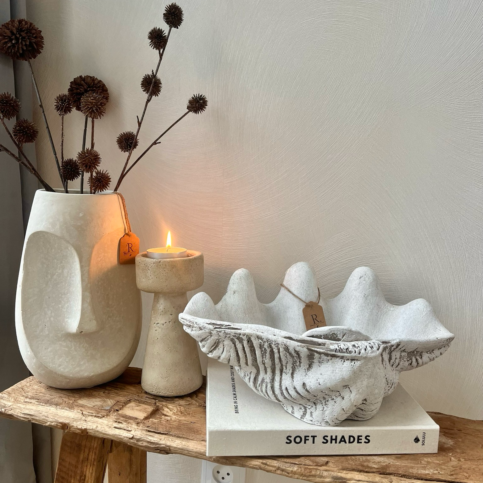 Schelp schaal white L