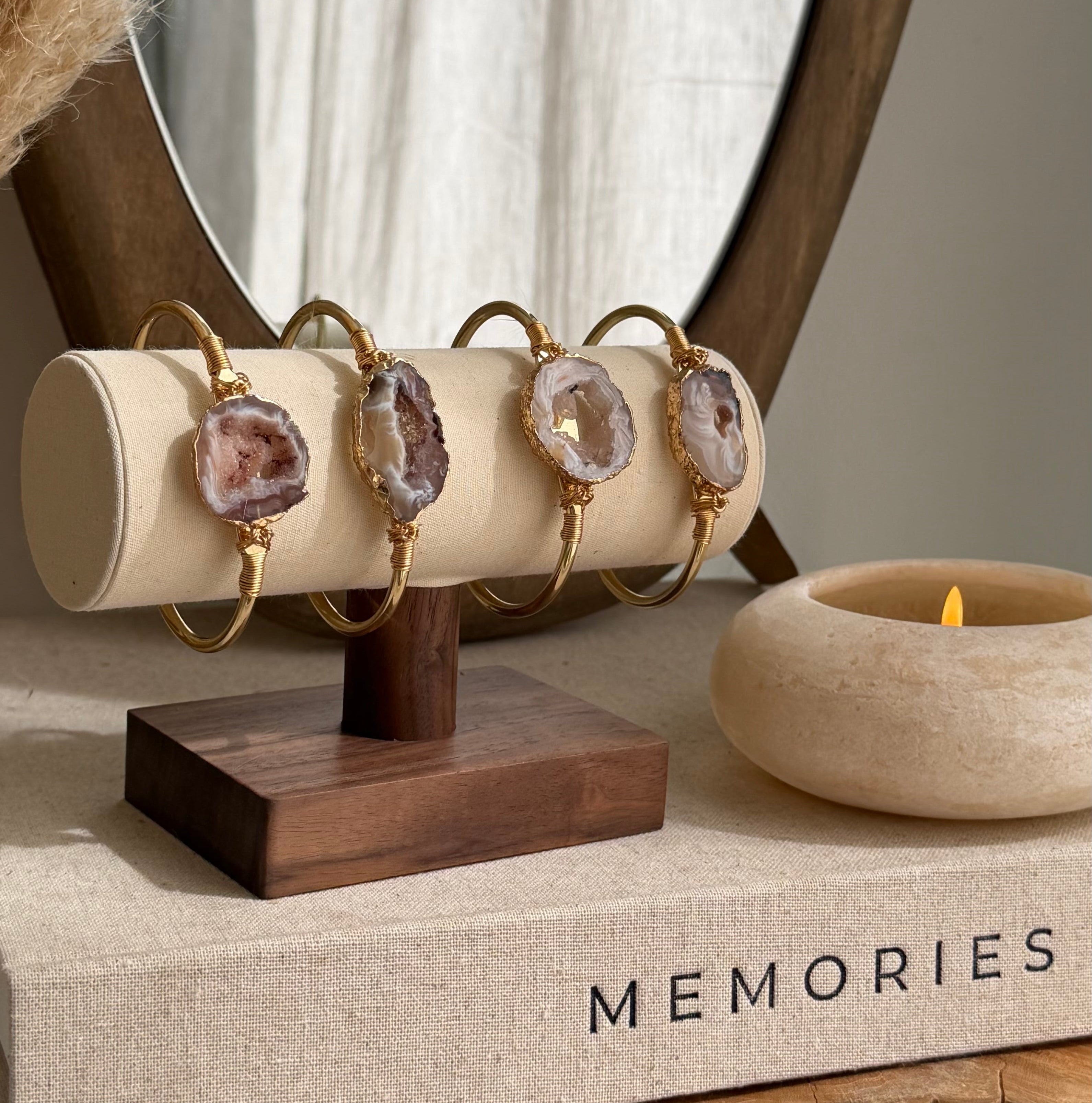 Armband kirstal en natuursteen