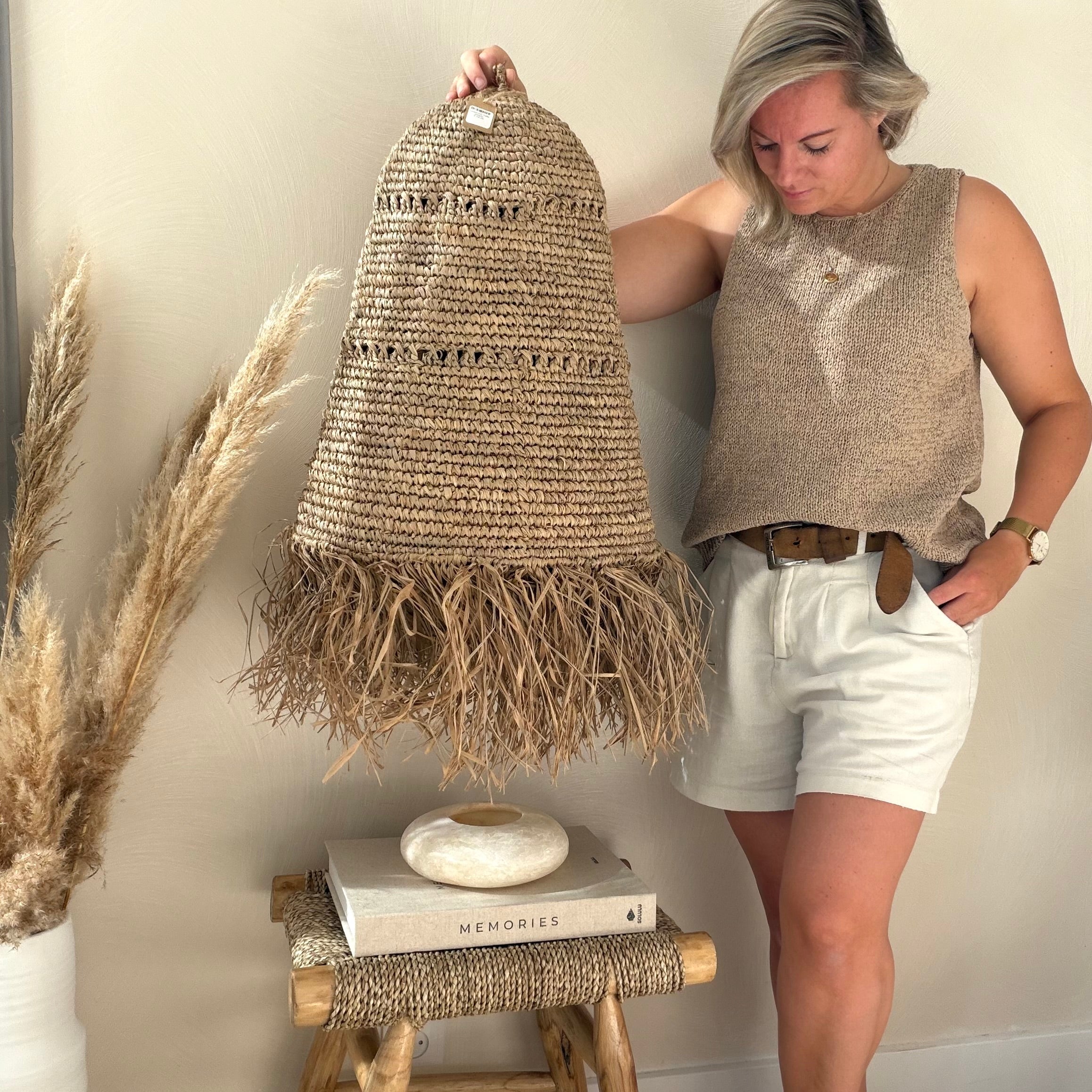 Lampenkap Raffia zeegras