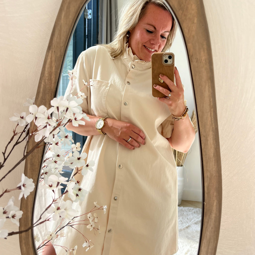 Beige soft jeans dress
