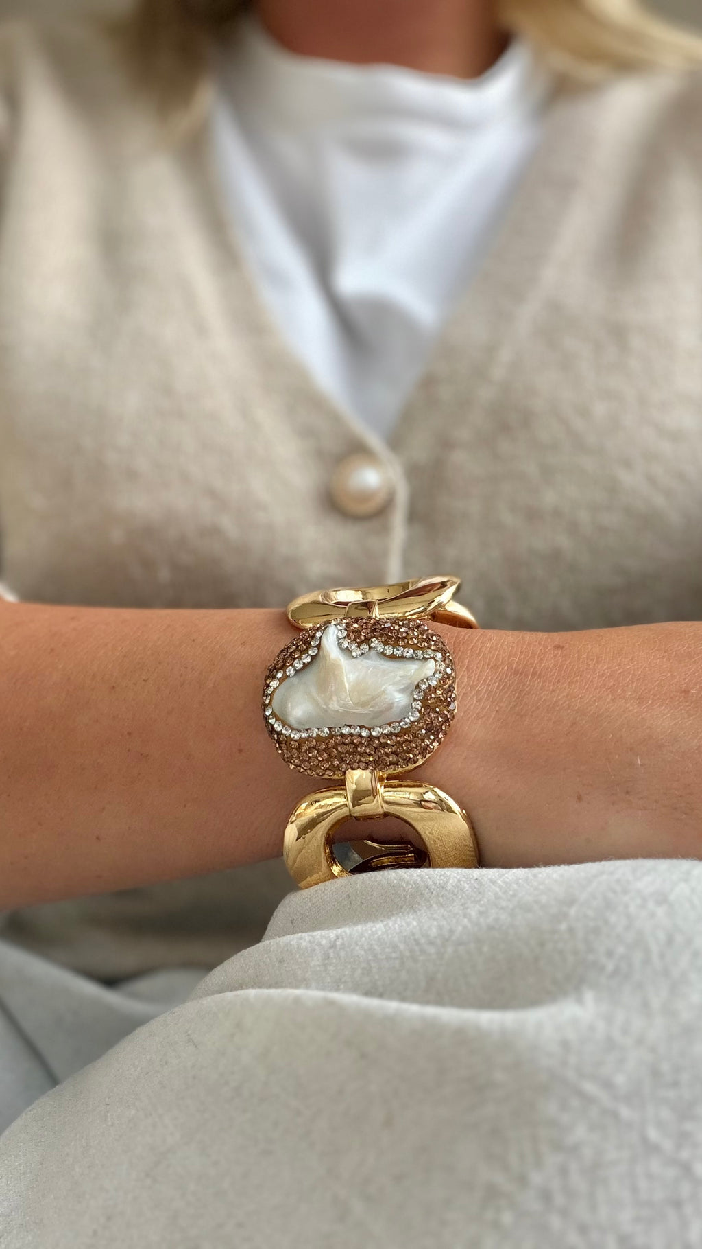 Armband parel Amethist
