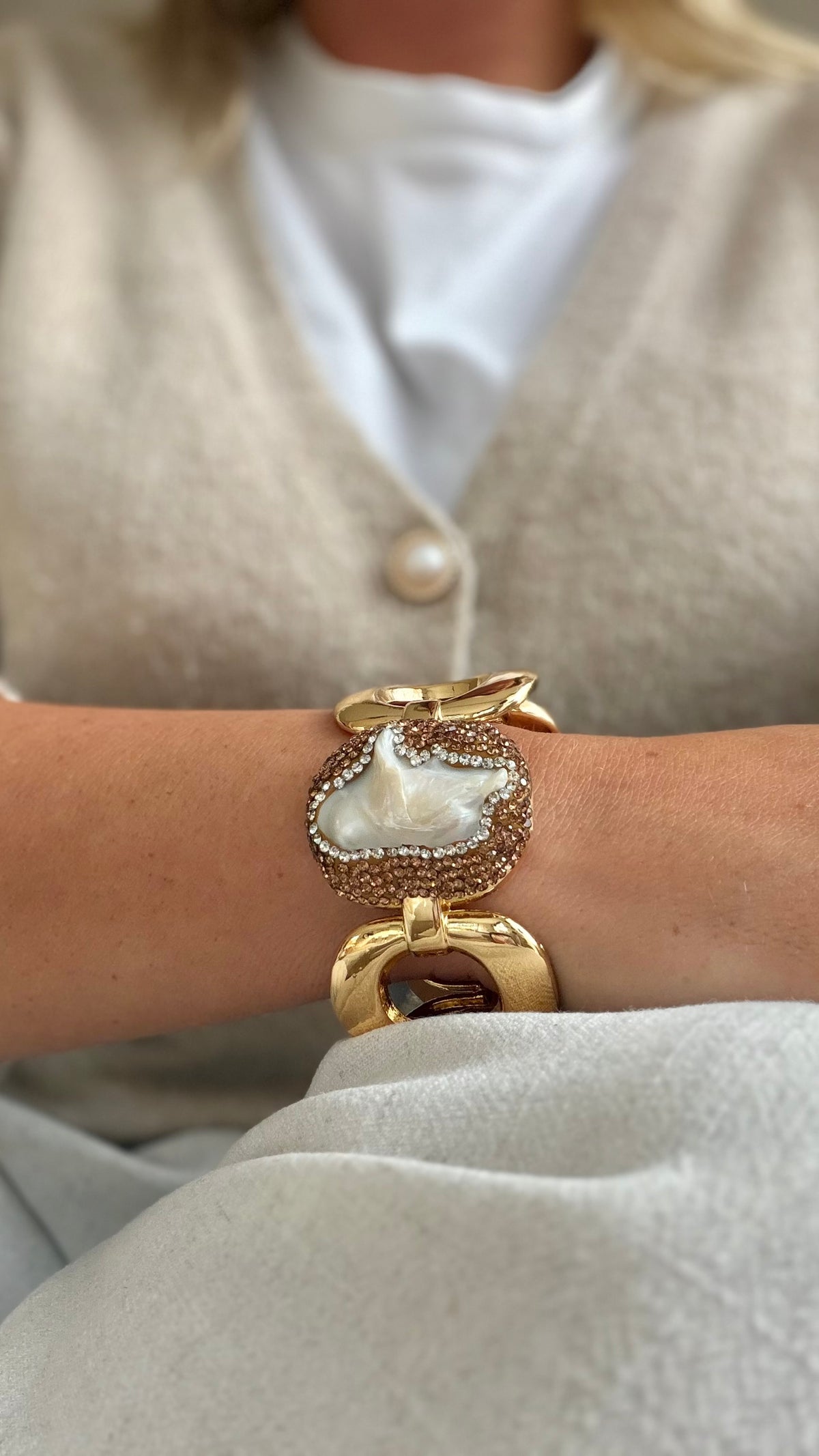 Armband parel Amethist