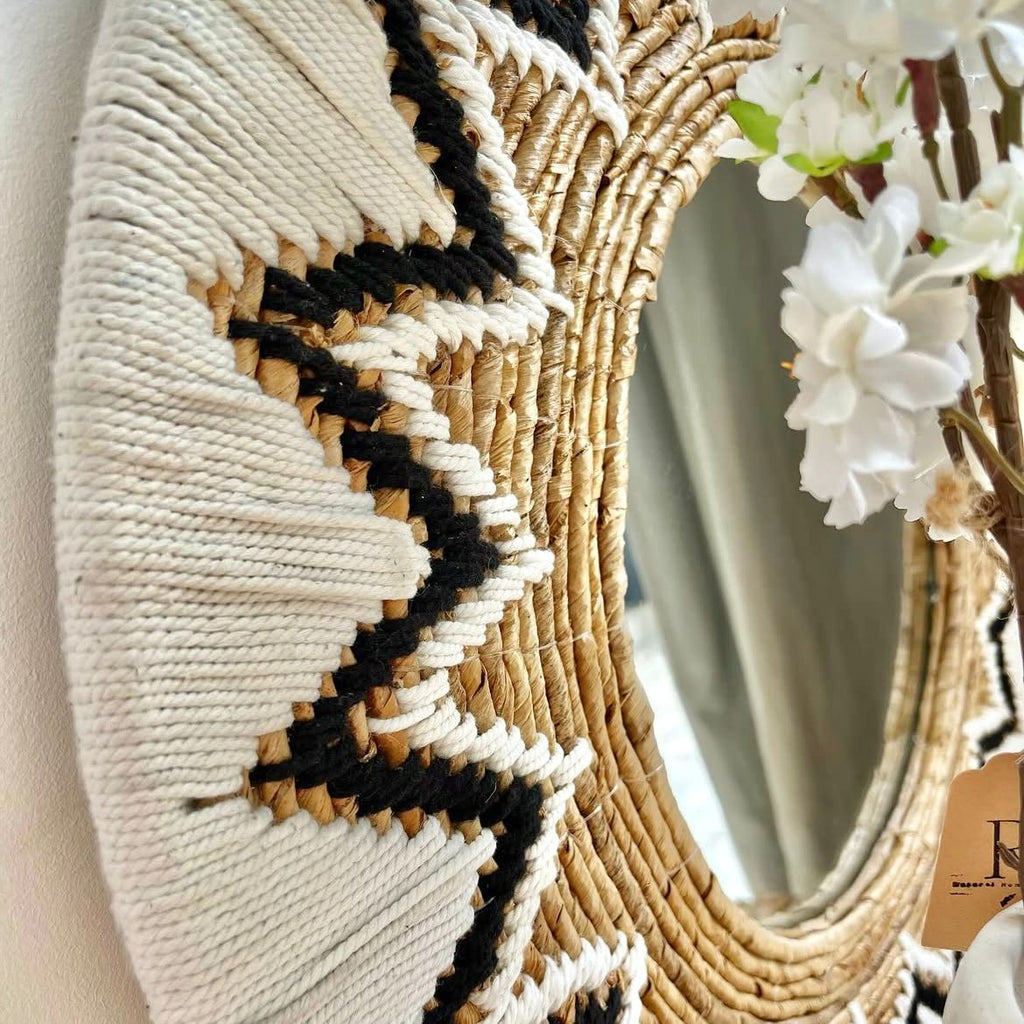 Macrame zeegras spiegel