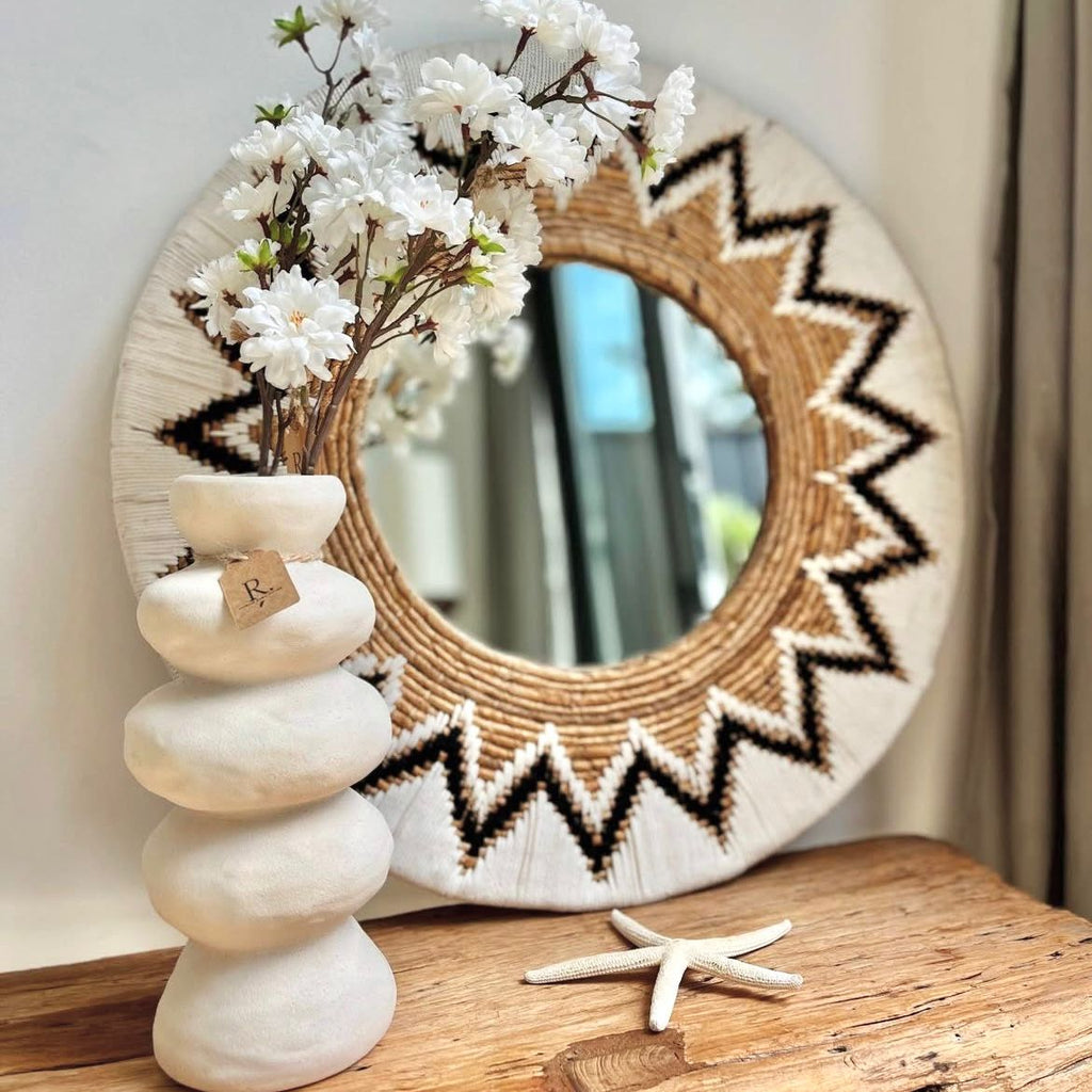 Macrame zeegras spiegel