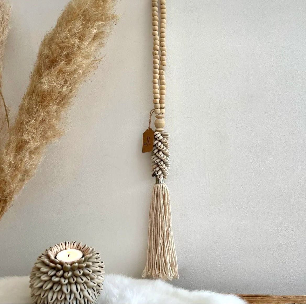 Schelpen tassel wit