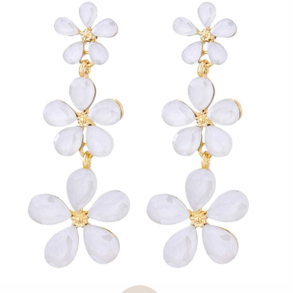 Lange bloem oorbellen