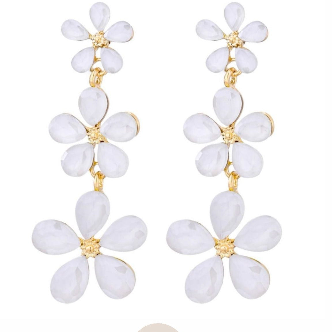 Lange bloem oorbellen