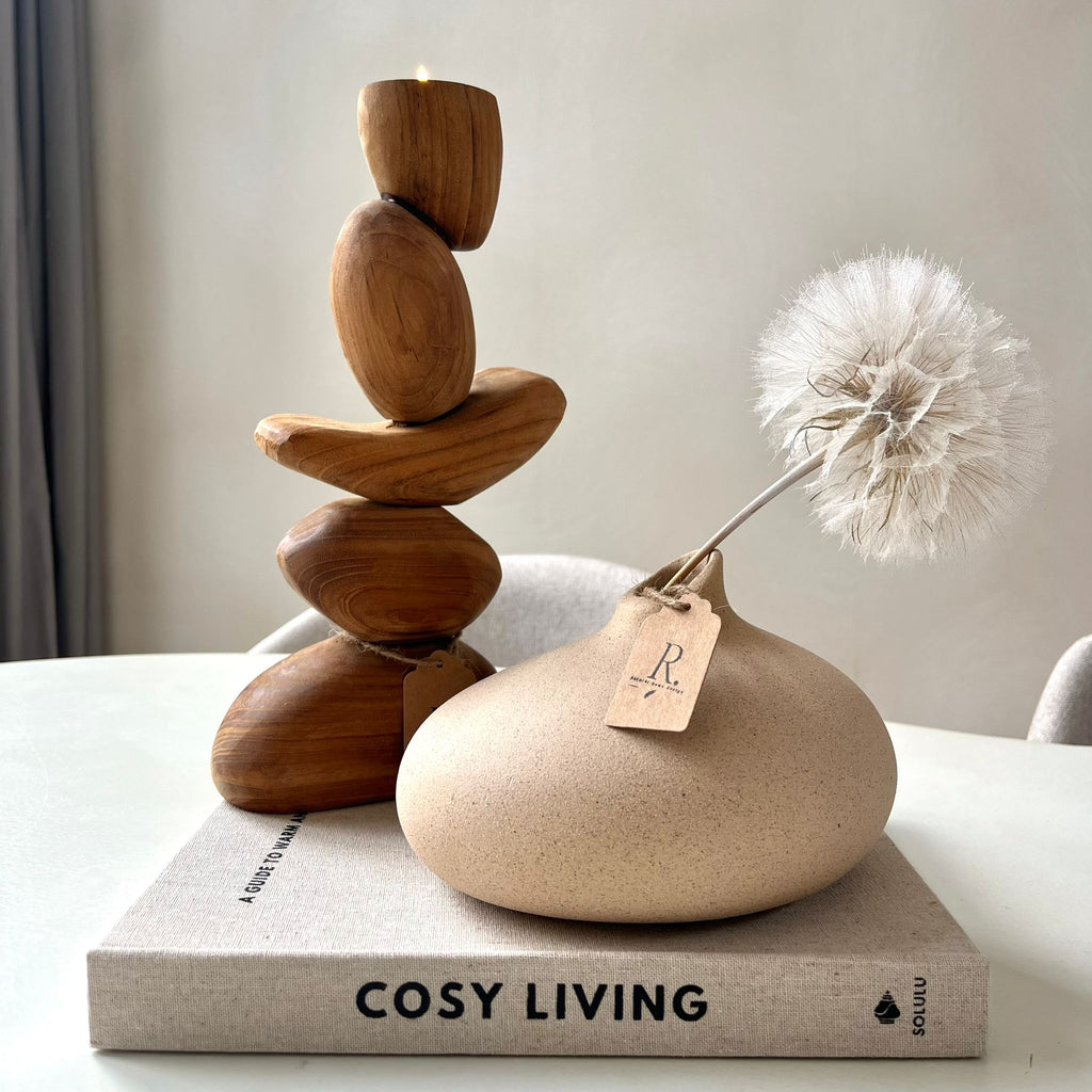 Kandelaar hout Japandi