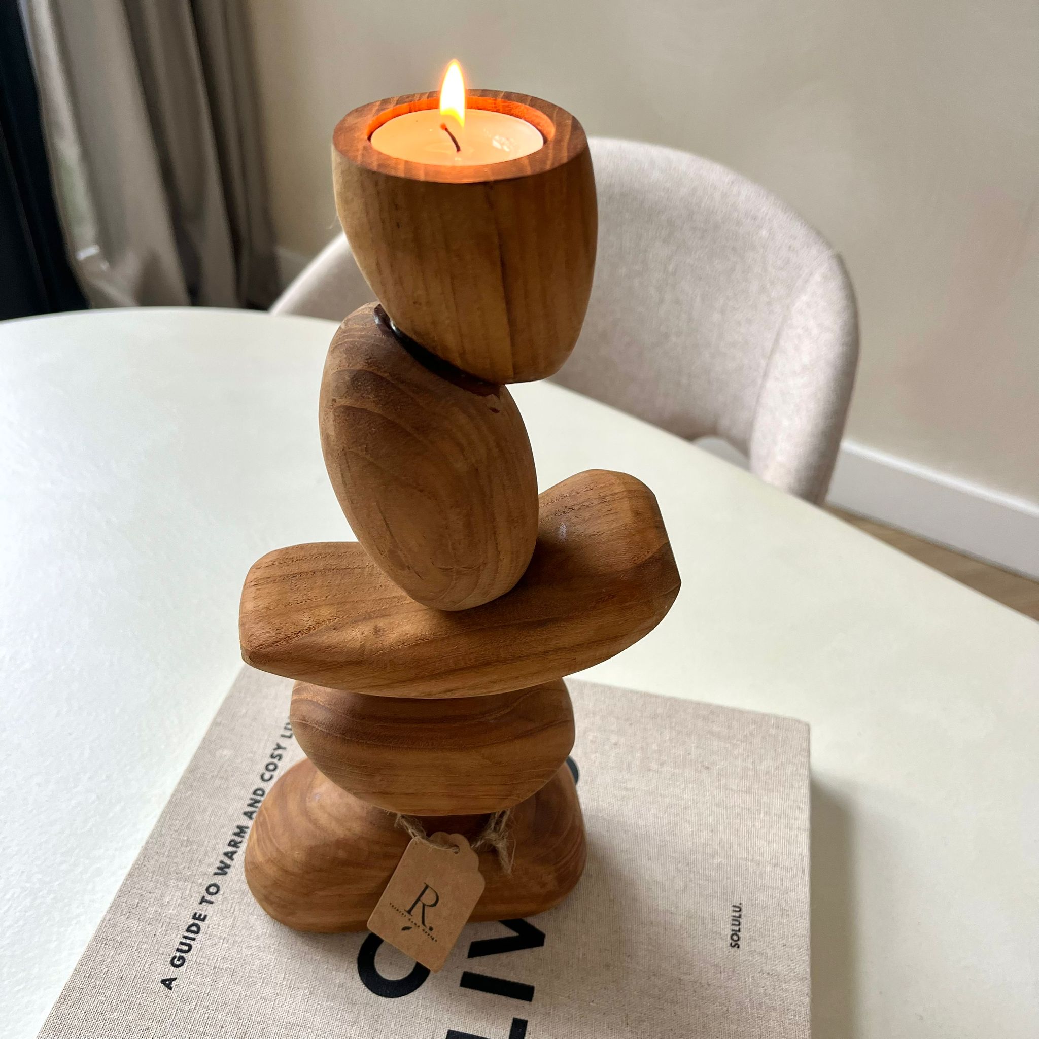 Kandelaar hout Japandi