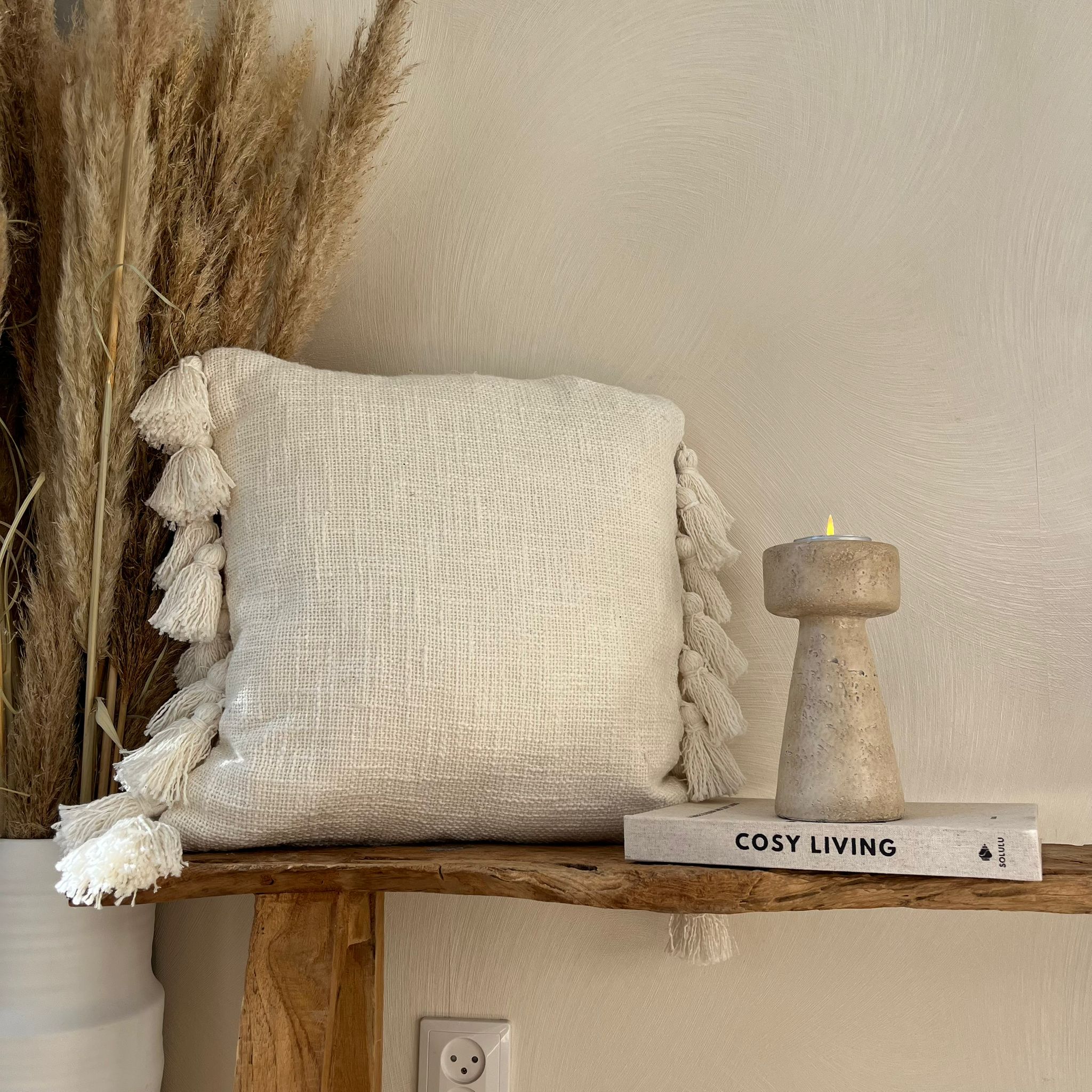 Kussen tassel white